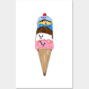 Icecream BT21 Posters and Art